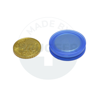 Glass board magnet round blue transparent 25mm | © Brugger GmbH