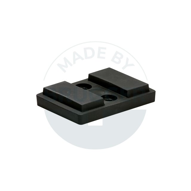 Gummiertes Magnetsystem schwarz rechteckig 70x50mm | © Brugger GmbH