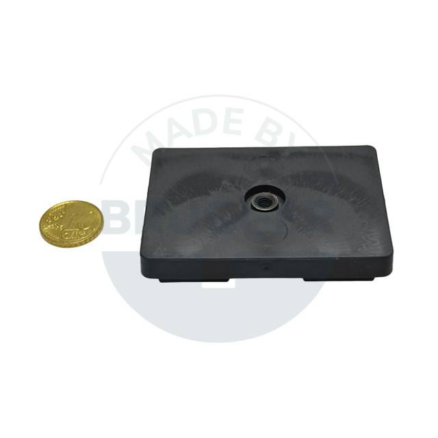 Gummierte Magnetsysteme rechteckig schwarz 70x50mm | © Brugger GmbH