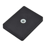Gummiertes Magnetsystem mit Innengewinde rechteckig schwarz | © Brugger GmbH