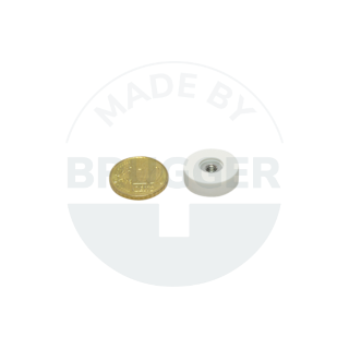 Rubberised magnet with internal thread 18mm M4 | © Brugger GmbH