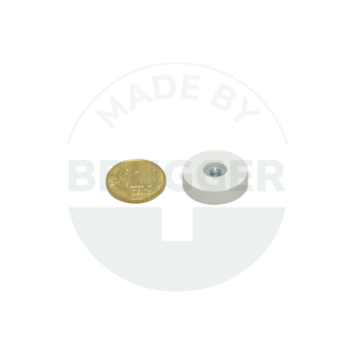 Rubberised magnet with internal thread 22mm M4 | © Brugger GmbH