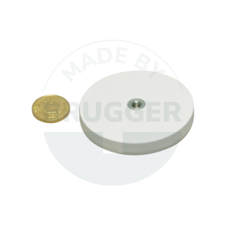 Rubberised magnet with internal thread 57mm M5 | © Brugger GmbH