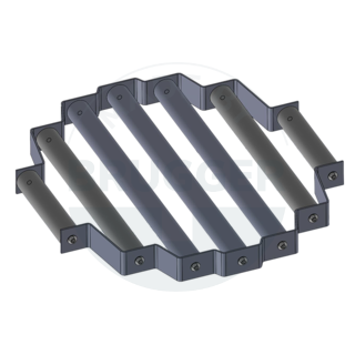 Magnetic filter grille round made of NdFeB screwed version Design drawing | © Brugger GmbH