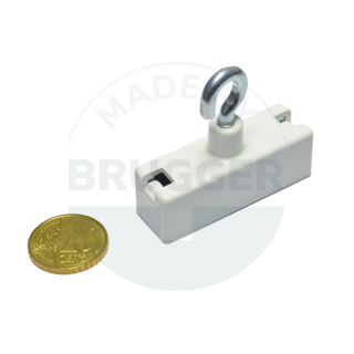 Hook magnet plastic housing rectangular white | © Brugger GmbH