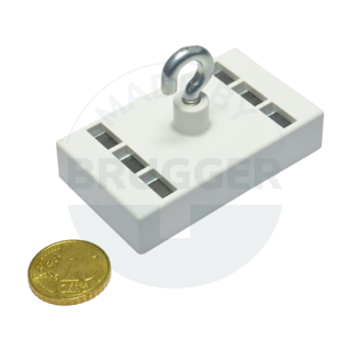 Hook magnet plastic housing rectangular white | © Brugger GmbH