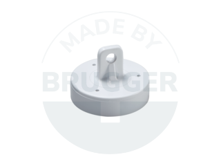 Hook magnet hard ferrite with plastic housing round white | © Brugger GmbH