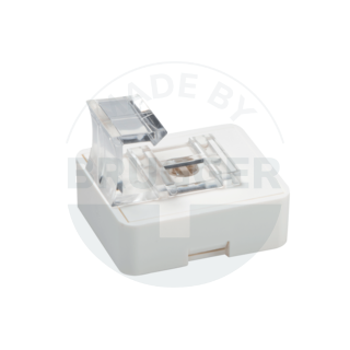 Hook magnet for poster frames made of hard ferrite, rectangular, white | © Brugger GmbH