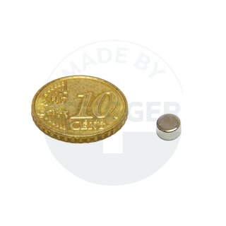 Disc magnet of NdFeB, until 80°C 5x3mm | © Brugger GmbH