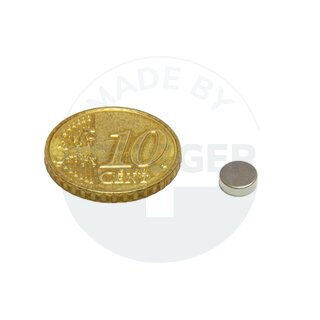 Disc magnet of NdFeB, until 80°C | © Brugger GmbH