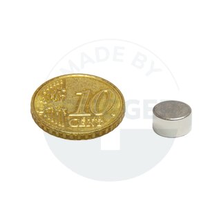 Disc magnet of NdFeB, until 80°C 8x4mm | © Brugger GmbH