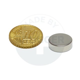 Disc magnet of NdFeB, until 80°C 14x4mm | © Brugger GmbH