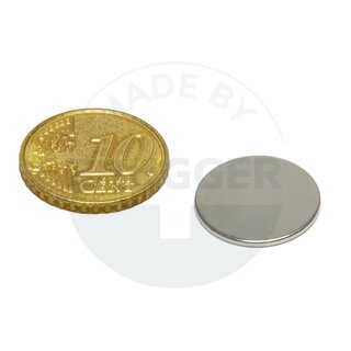 Disc magnet of NdFeB, until 80°C 18x1.5mm | © Brugger GmbH