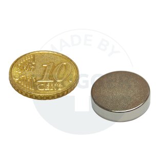 Disc magnet of NdFeB, until 80°C 18x4mm | © Brugger GmbH