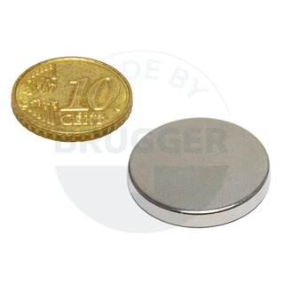 Disc magnet of NdFeB, until 80°C 24x3mm | © Brugger GmbH