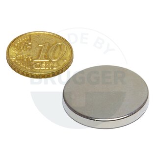 Disc magnet of NdFeB, until 80°C 26x3mm | © Brugger GmbH