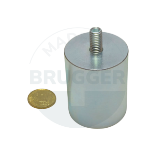 Bar grips of AlNiCo steel housing with external thread galvanised 40mm M8x15 | © Brugger GmbH