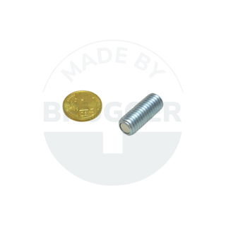 Pot magnet of NdFeB steel housing with external thread hexagon socket galvanised M10 | © Brugger GmbH