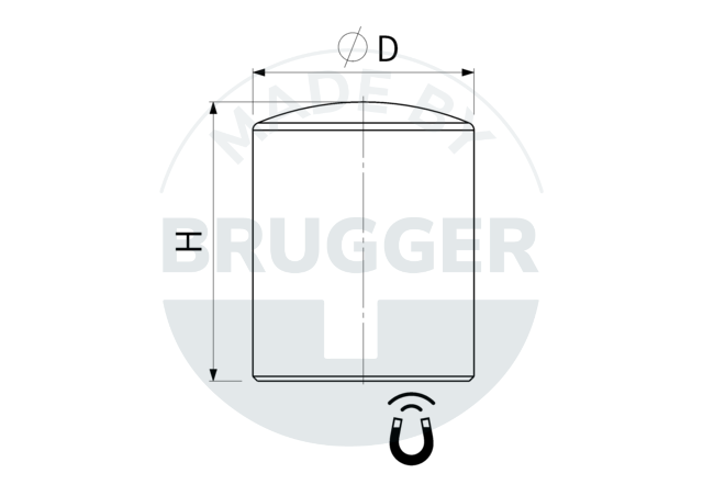 technische Zeichnung Starke Zylindermagnete fuer Whiteboards | © Brugger GmbH