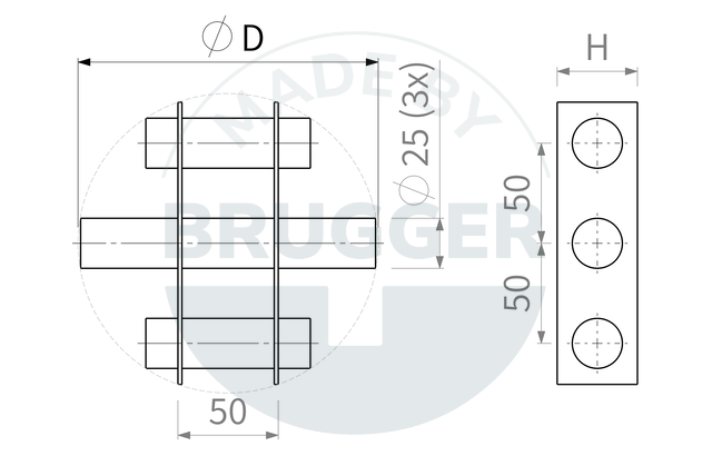 dessin technique Grille de filtre magnétique en NdFeB | © Brugger GmbH