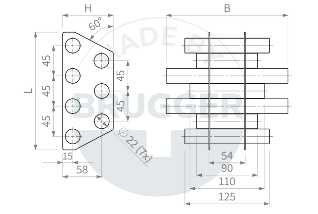 dessin technique Grille de filtre magnétique en NdFeB | © Brugger GmbH